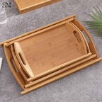 PREMIUM BAMBOO SERVING TRAY SET WITH HANDLES – FOLDABLE WOODEN BREAKFAST & TEA TRAY FOR HOME & KITCHEN