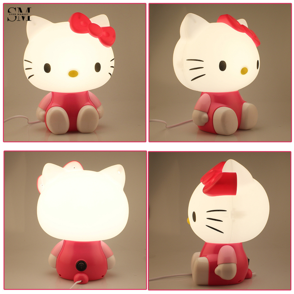 CUTE SILICONE LED NIGHT LIGHT USB RECHARGEABLE TOUCH CONTROL - HELLO KITTY