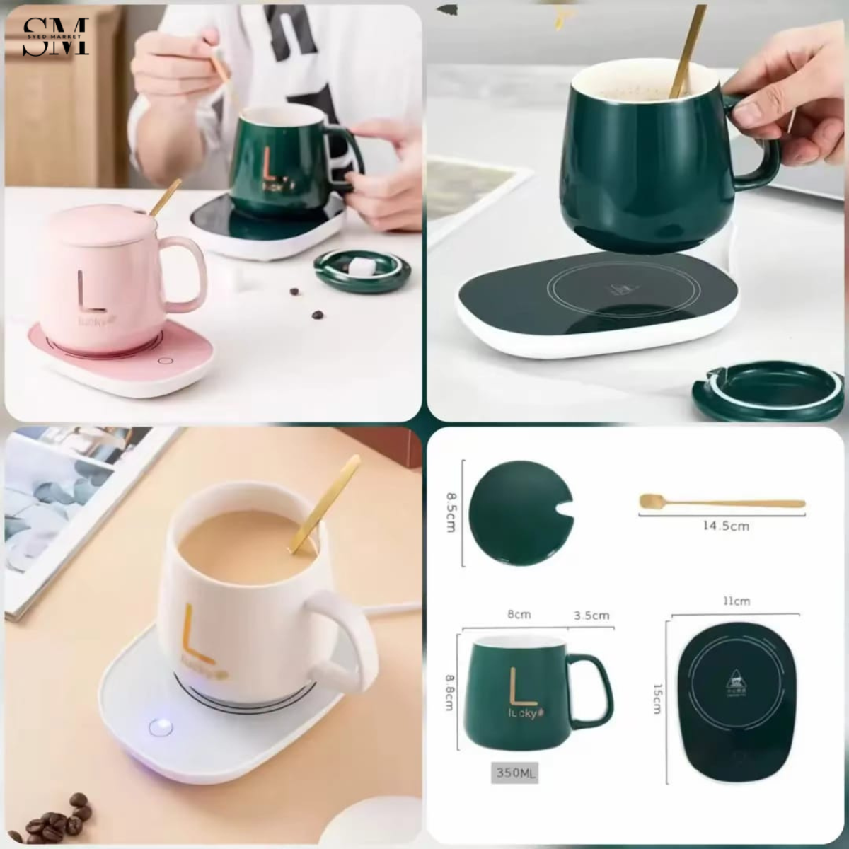 CERAMIC MUG WITH ELECTRIC TEMPERATURE PLATE