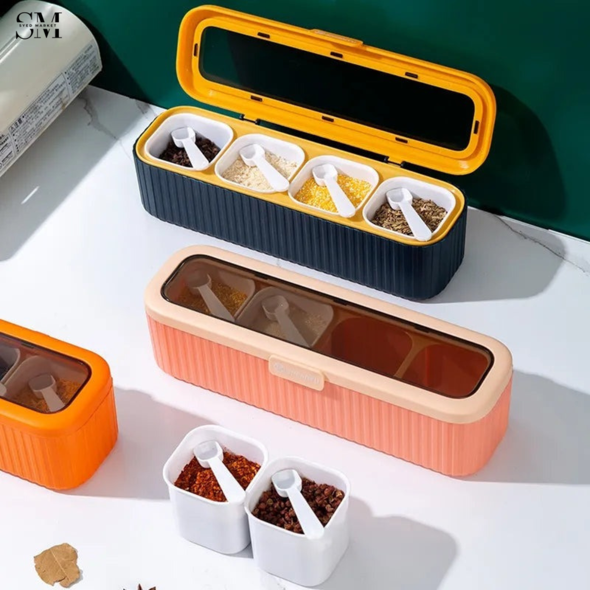 LUXOR 4 GRIDS INTEGRATED SPICE BOX