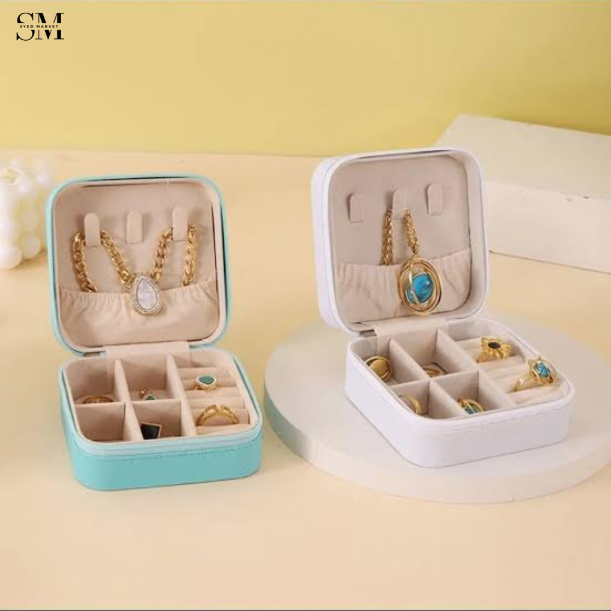 TRAVEL MINI LEATHER JEWELLERY ORGANIZER