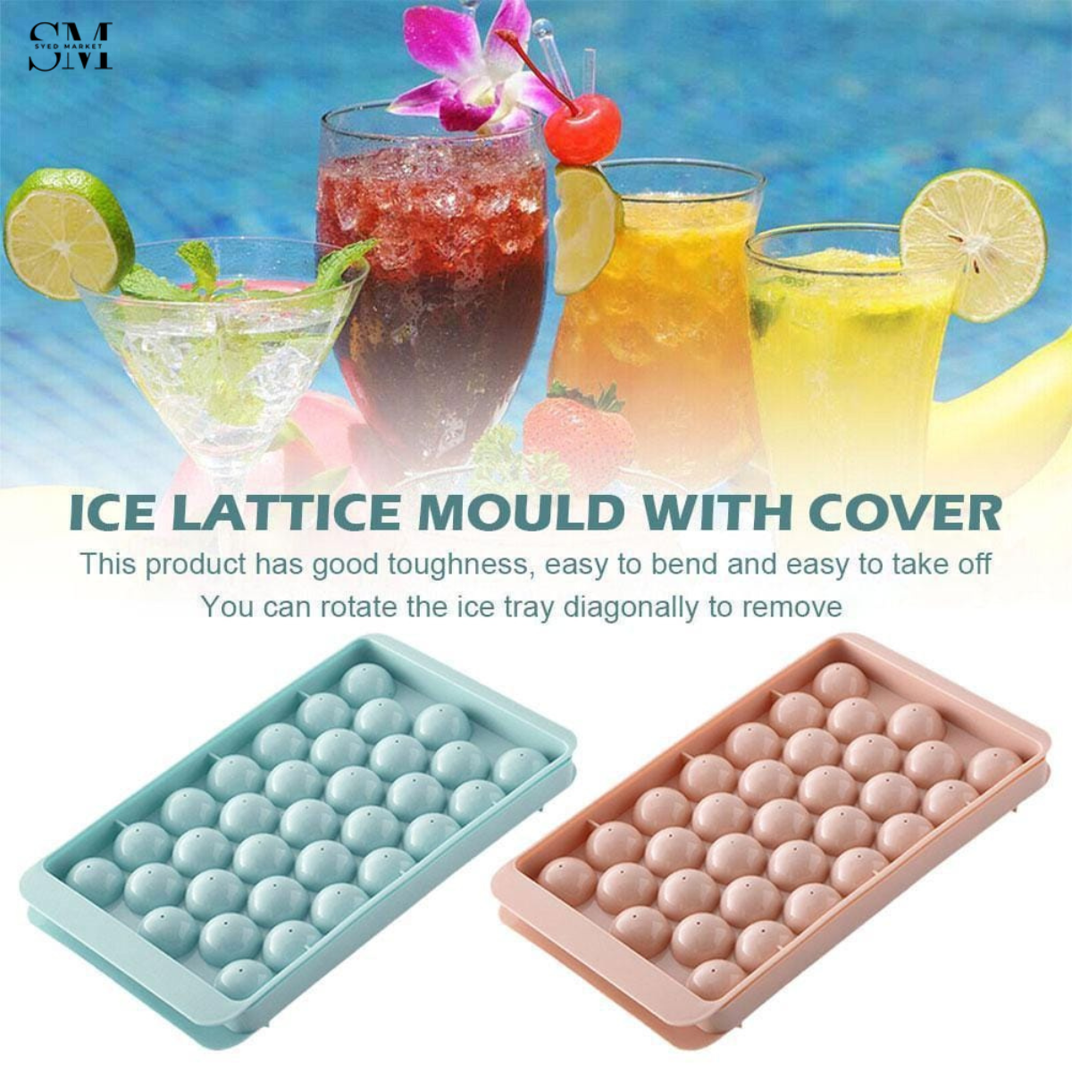 BUBBLE ICE CUBE TRAY – EASY RELEASE SILICONE ICE MOLD FOR DRINKS