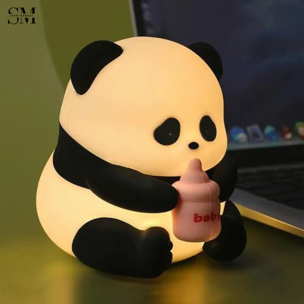CUTE SILICONE LED NIGHT LIGHT USB RECHARGEABLE TOUCH CONTROL - FEEDING PANDA