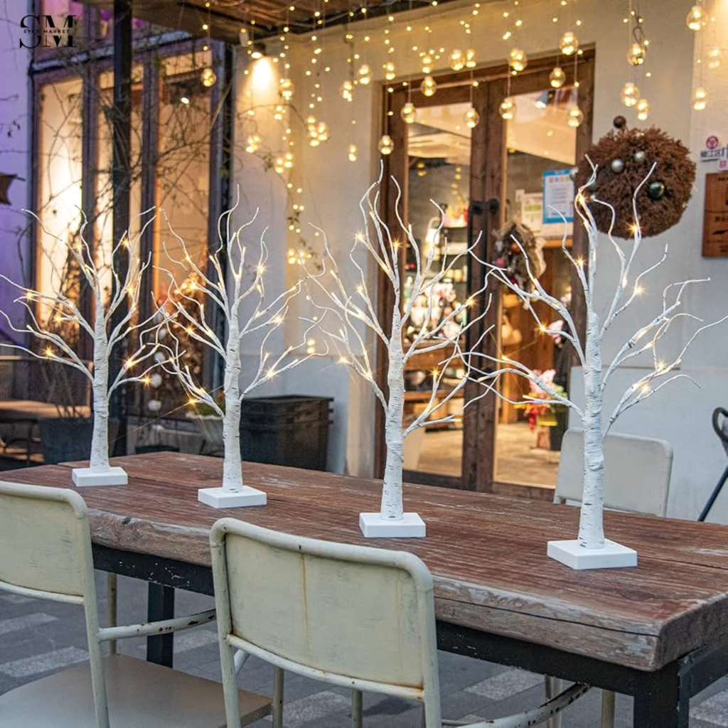 LUXURY LED BIRCH TREE DECORATIVE LAMP – WARM WHITE TABLETOP NIGHT LIGHT FOR HOME DECOR