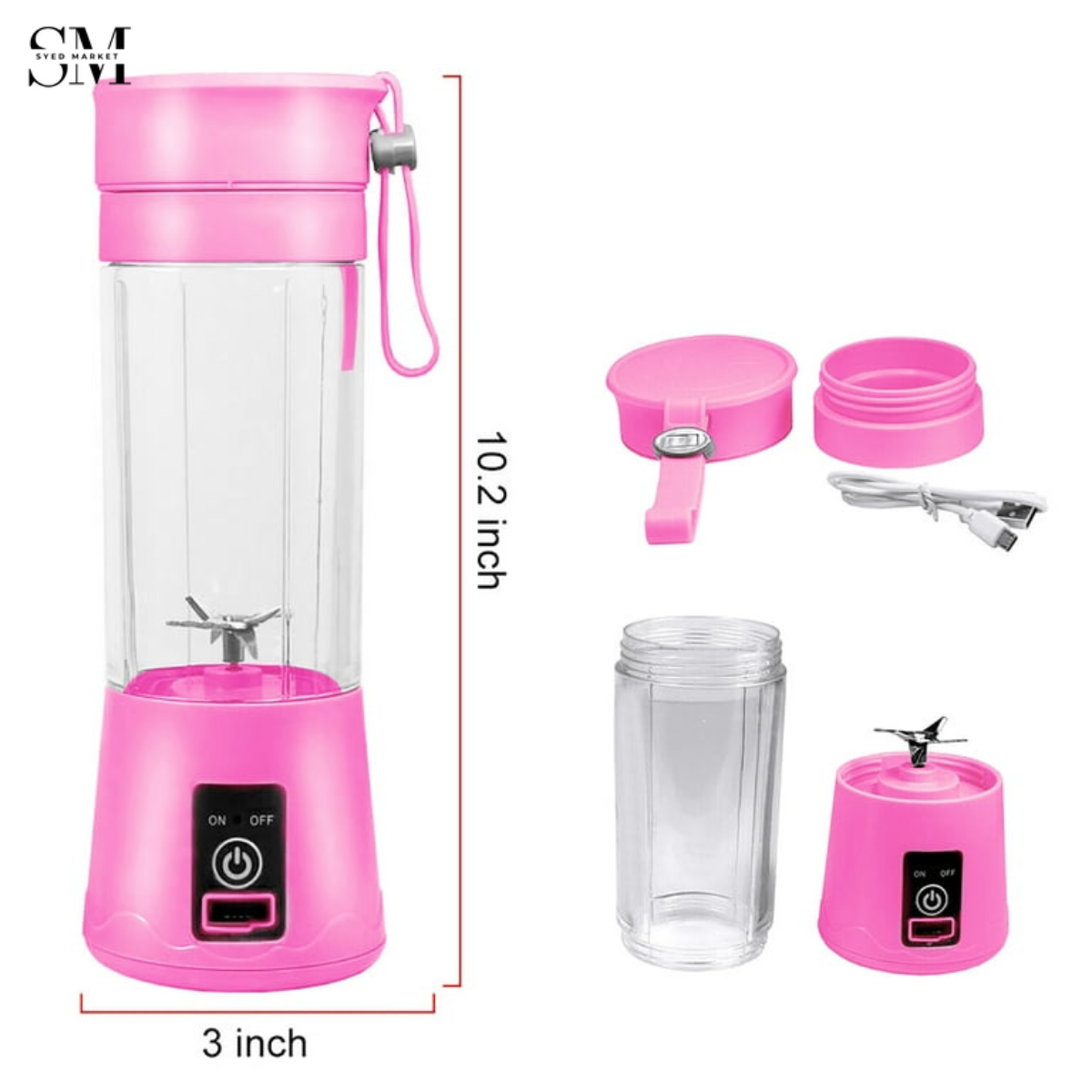 PORTABLE JUICER USB RECHARGEABLE BLENDER FOR SMOOTHIES & JUICE