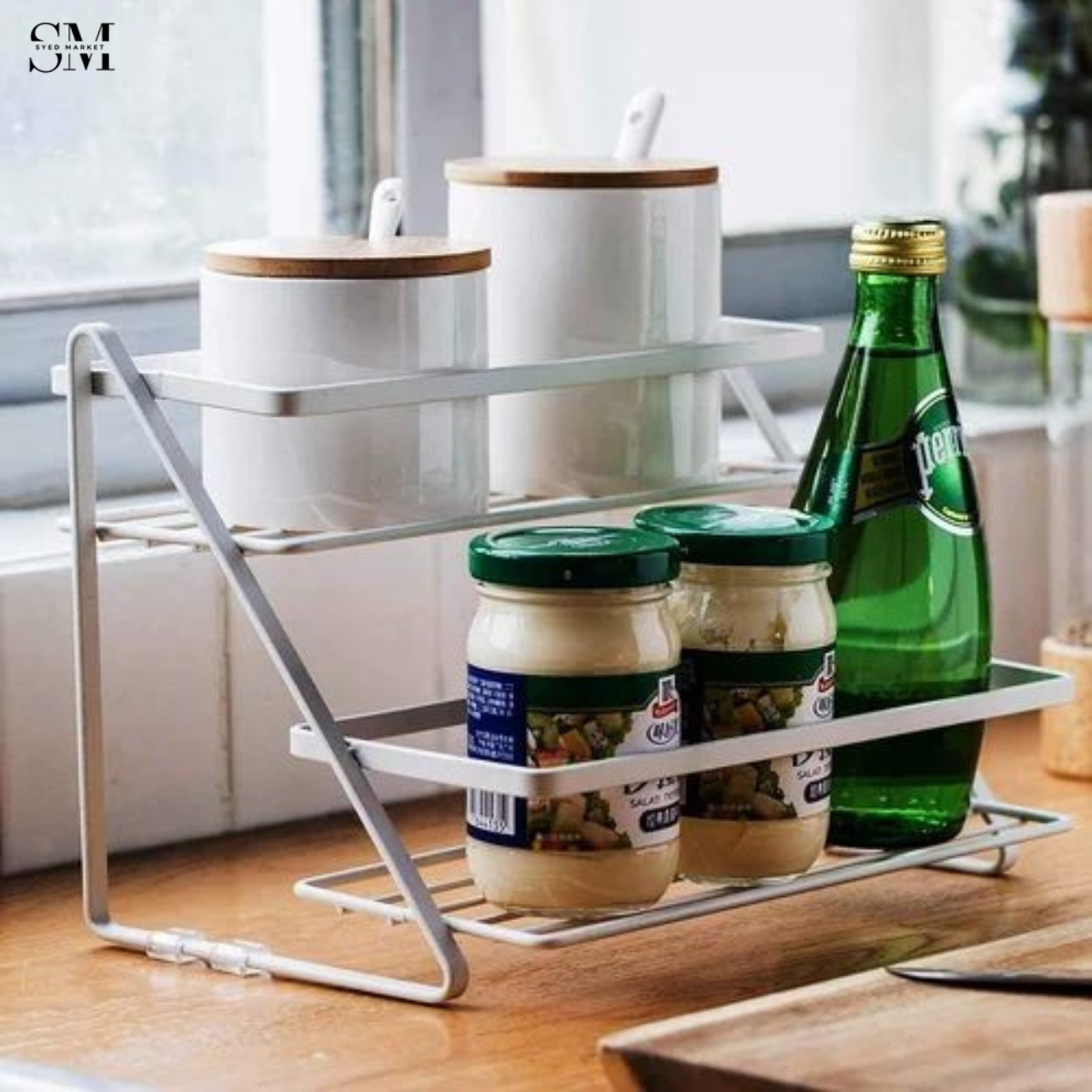 MULTI-LAYER KITCHEN STORAGE RACK – SPACE-SAVING SPICE & CONDIMENT ORGANIZER