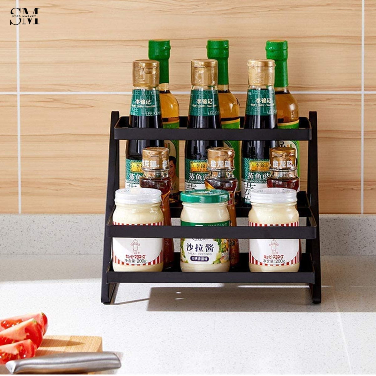 MULTI-LAYER KITCHEN STORAGE RACK – SPACE-SAVING SPICE & CONDIMENT ORGANIZER