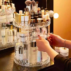 360° ROTATING MAKEUP ORGANIZER – PREMIUM COSMETIC STORAGE RACK