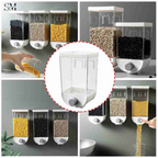 WALL MOUNTED DRY FOOD DISPENSER – MULTI GRAIN STORAGE CONTAINER WITH EASY PUSH BUTTON
