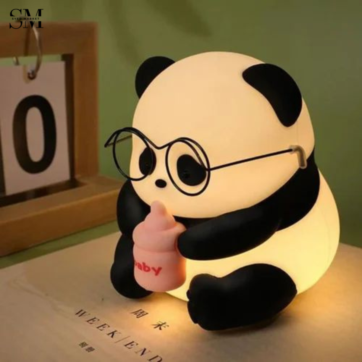 CUTE SILICONE LED NIGHT LIGHT USB RECHARGEABLE TOUCH CONTROL - FEEDING PANDA
