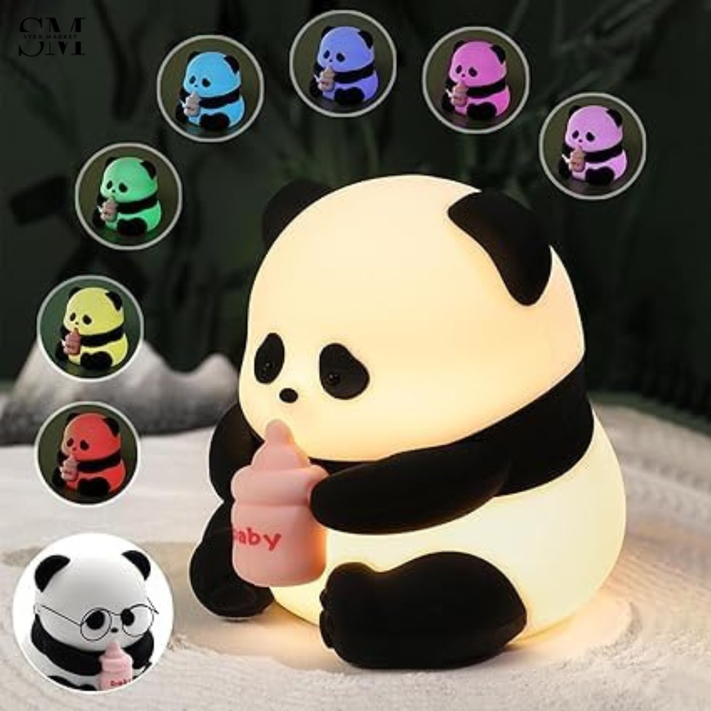 CUTE SILICONE LED NIGHT LIGHT USB RECHARGEABLE TOUCH CONTROL - FEEDING PANDA
