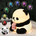 CUTE SILICONE LED NIGHT LIGHT USB RECHARGEABLE TOUCH CONTROL - FEEDING PANDA