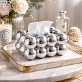 PVC BUBBLE DESIGN TISSUE BOX HOLDER – LUXURY VILLA TABLETOP DECOR - SILVER